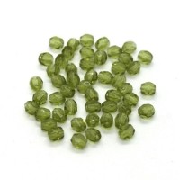 Perles à facettes 3mm olivine x50