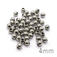 Perle métal creuse 4mm vieil argent x50