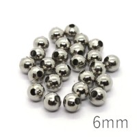 Perle creuse métal 6mm vieil argent x25