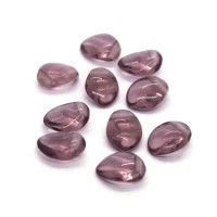 Perles gouttes aplaties en verre 8mm améthyste clair