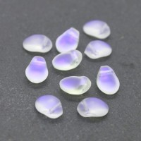 Perles gouttes aplaties en verre 8mm blanc UV