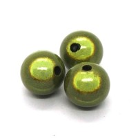 Perles magiques 12mm vert olive