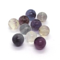 10 Perles rondes 8mm fluorite