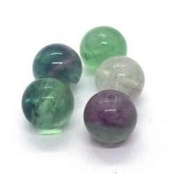 5 Perles rondes 12mm fluorite