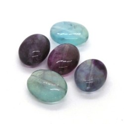 5 Perles ovales 12mm fluorite