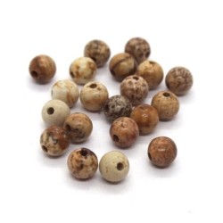 10 Perles rondes 4mm jaspe paysage