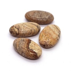 Perle ovale 25mm jaspe paysage