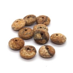 10 Perles soucoupe 10mm jaspe paysage