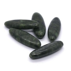Perle palet ovale long 25mm jade de Birmanie