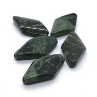 Perle losange 30mm jaspe vert kambaba