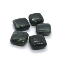 Perle carrée plate 10mm jade de Birmanie