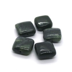 Perle carrée plate 10mm jade de Birmanie