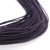 Cordon coton ciré 1mm violet foncé
