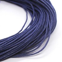 Cordon coton ciré 1mm bleu foncé