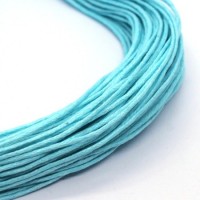 Cordon coton ciré 1mm turquoise