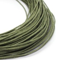 Cordon coton ciré 1mm vert olive
