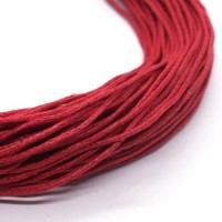 Cordon coton ciré 1mm rouge