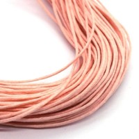 Cordon coton ciré 1mm pêche