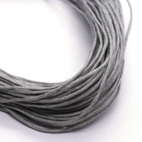 Cordon coton ciré 1mm gris clair
