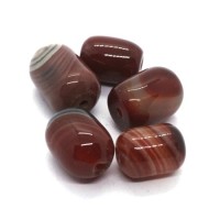 Perles tonneau en cornaline