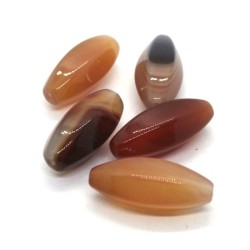 Perles olives taillées 20mm en cornaline