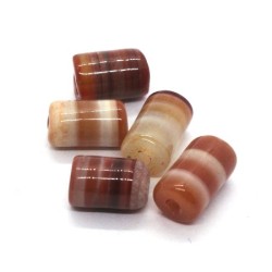 Perles tubes 12mm en cornaline