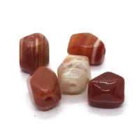 5 Perles rectangulaires taillées 12mm en cornaline
