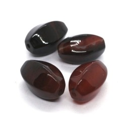 4 Perles olives taillées 18mm en cornaline