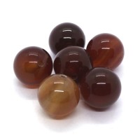 3 Perles rondes 14mm en cornaline