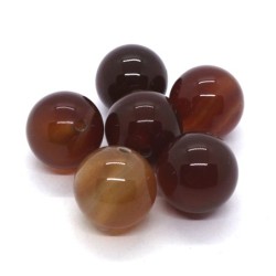 3 Perles rondes 14mm en cornaline