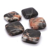 Perle losange 21mm jaspe zèbre rose