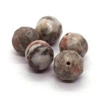 5 Perles lampions 12mm jaspe zèbre rose