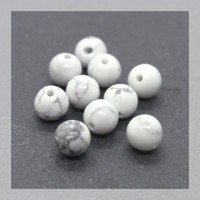 10 Perles rondes 6mm howlite blanche