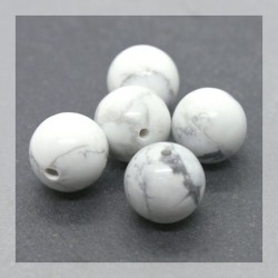 Perle ronde 12mm howlite blanche