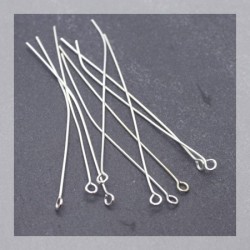 Tiges clou anneau pour bijoux 60mm argentées
