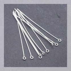 Tiges anneau pour bijoux 57mm argentées