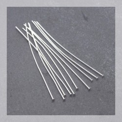 Tiges clou extra-fins pour bijoux 50mm argentées