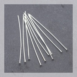 Tiges clou pour bijoux 50mm argentées