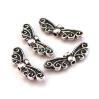 Perles ailes d'ange en métal argent vieilli