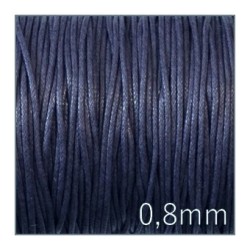 lacet coton ciré bleu foncé