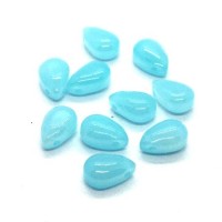 Perle goutte en verre 6x9mm turquoise opale x20
