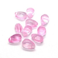 Perle goutte en verre 6x9mm rose x20