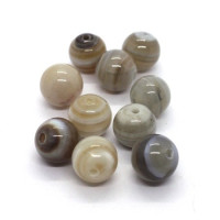 Perles rondes agate Botswana 10mm x5