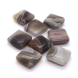 Perles losange en agate Botswana 18mm x5
