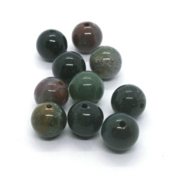 10 Perles rondes agate indienne 10mm