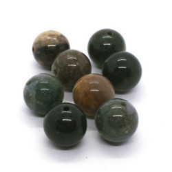 5 Perles rondes agate indienne 12mm