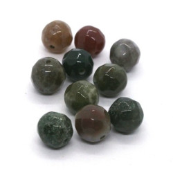 10 Perles à facettes agate indienne 8mm