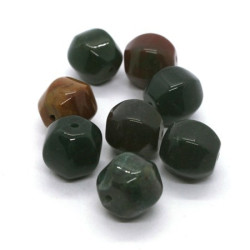 4 Perles lanterne à facettes 12mm en agate indienne