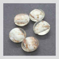 Perle galet en verre 12mm blanc