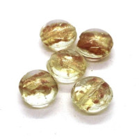 Perle galet en verre 12mm champagne